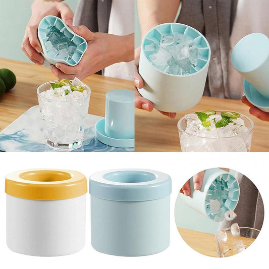 Silicone Cylinder Portable Ice Maker Bucket